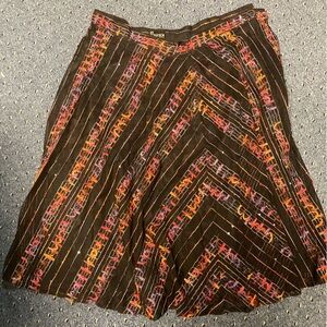 NY Collection Black Skirt with Multicolor Embroidery